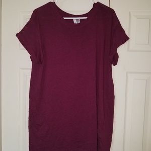 Burgundy t-shirt dress